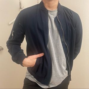 Blue bomber jacket